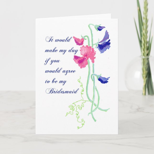 Sweet Pea Bridesmaid Request Card (Front)