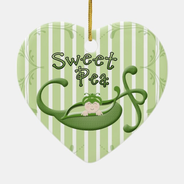 Sweet Pea Ceramic Tree Decoration (Back)