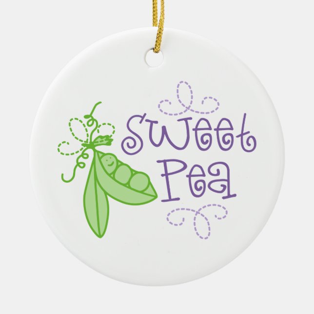 Sweet Pea Ceramic Tree Decoration (Front)