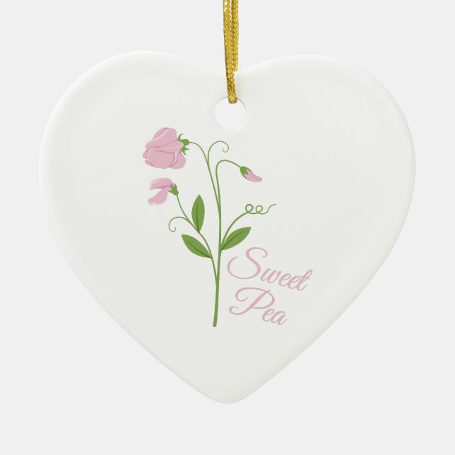 Sweet Pea Ceramic Tree Decoration (Front)