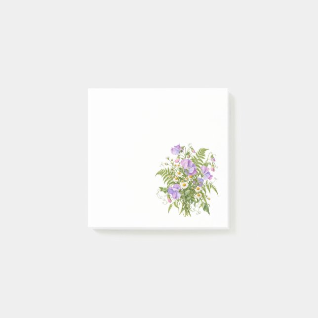 Sweet Pea Chamomile Botanical Corner Post-it Notes (Front)