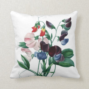 Sweet pea colourful flowers Redoute Cushion