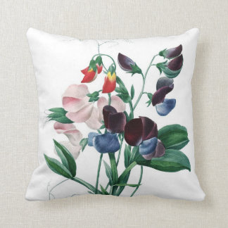 Sweet pea colourful flowers Redoute Cushion