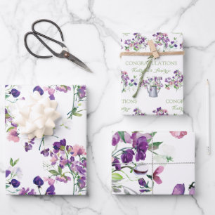 Sweet Pea Congratulations Wrapping Paper Sheets