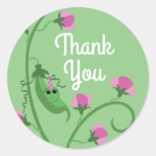 Sweet Pea Cute 1st Birthday Party Classic Round Sticker