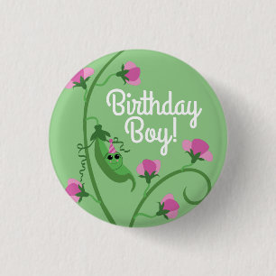 Sweet Pea Cute Kid's Birthday Party 3 Cm Round Badge