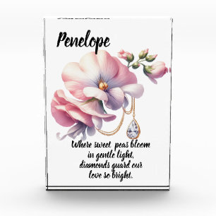 Sweet Pea & Diamond April Verse Photo Block