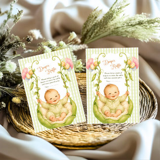 Sweet Pea Diaper Raffle Baby in Pod Swing Enclosure Card