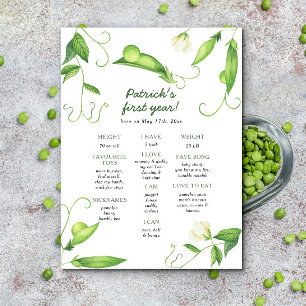 Sweet Pea First Birthday Milestone Birthday Poster