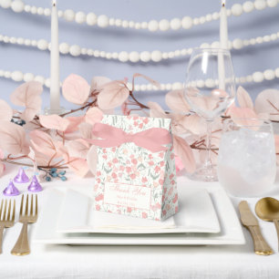 Sweet Pea Floral Cream and Pink Wedding Thank You Favour Box