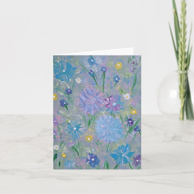 Sweet Pea Floral Note Card (Front)