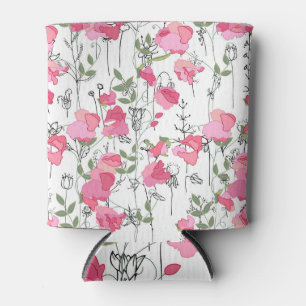 Sweet Pea: Floral Summer Texture. Can Cooler