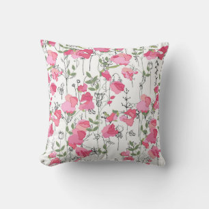 Sweet Pea: Floral Summer Texture. Cushion