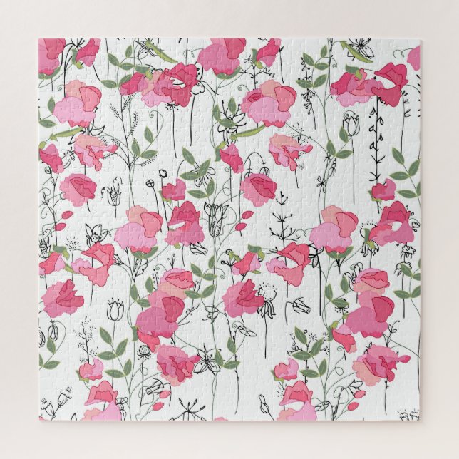 Sweet Pea: Floral Summer Texture. Jigsaw Puzzle (Vertical)