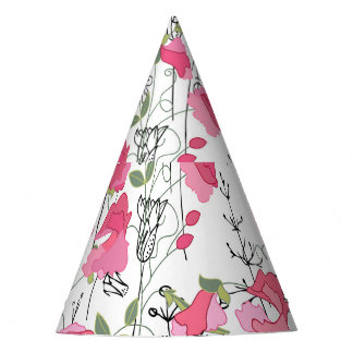 Sweet Pea: Floral Summer Texture. Party Hat