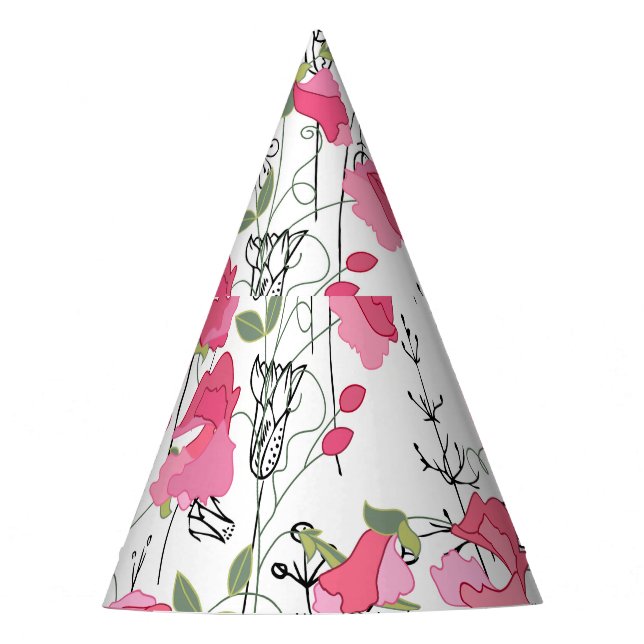 Sweet Pea: Floral Summer Texture. Party Hat (Front)