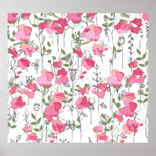 Sweet Pea: Floral Summer Texture. Poster
