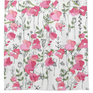 Sweet Pea: Floral Summer Texture. Shower Curtain