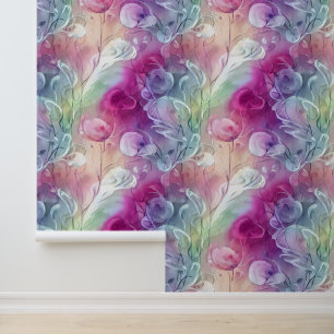 Sweet pea floral whimsical flower wall mural