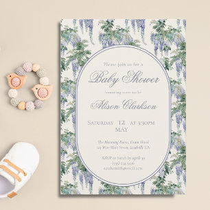 Sweet Pea flower arch Baby brunch elegant lavender Invitation