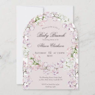 Sweet Pea flower Baby brunch elegant lavender Invitation