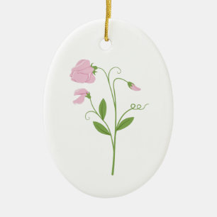 Sweet Pea Flower Ceramic Tree Decoration