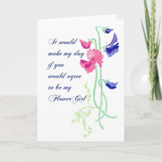 Sweet Pea Flower Girl Request Card