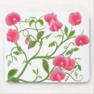 Sweet Pea Flower Vine Mousepad