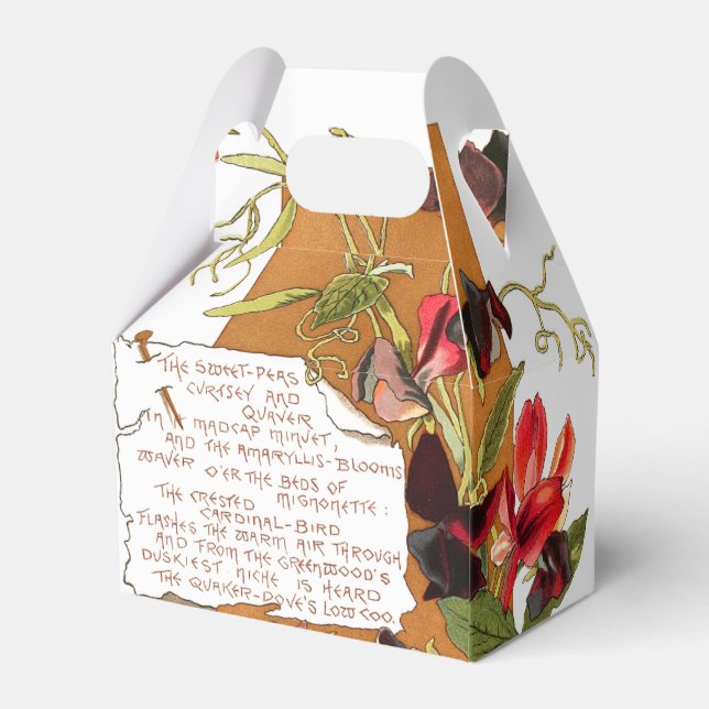 Sweet Pea Flowers Bermuda Floral Poem Favour Box (Back Side)
