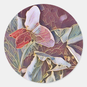 SWEET PEA FLOWERS CLASSIC ROUND STICKER