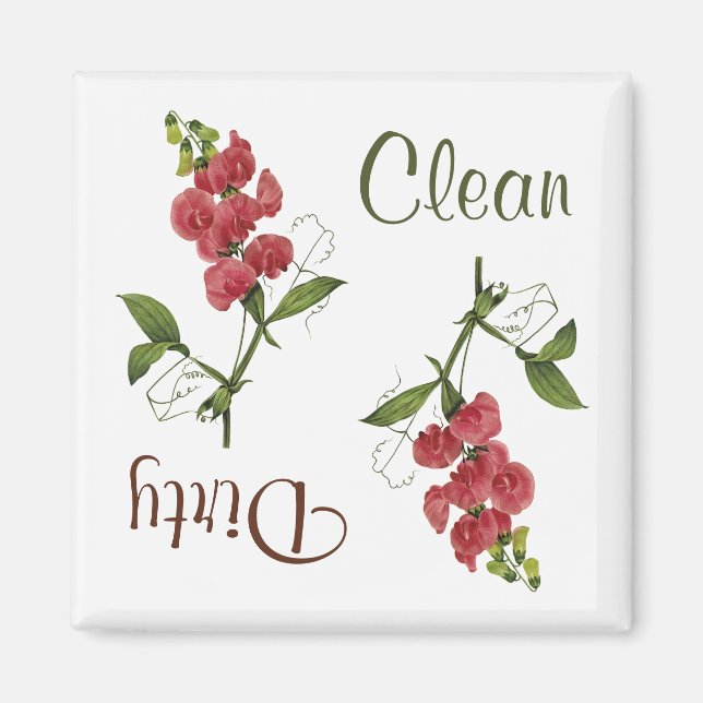 Sweet Pea Flowers Dishwasher Magnet (Front)