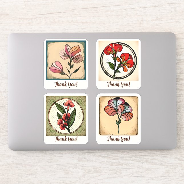 Sweet pea Flowers Groovy Retro Personalised (Computer)
