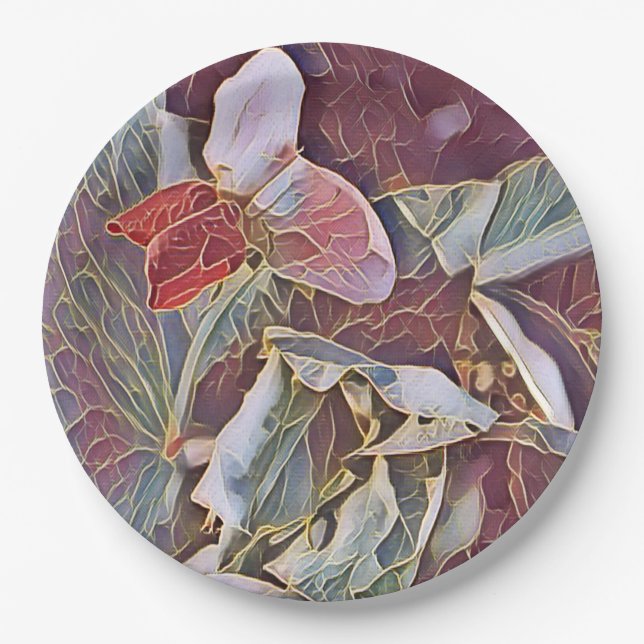 SWEET PEA FLOWERS   PAPER PLATE (Front)