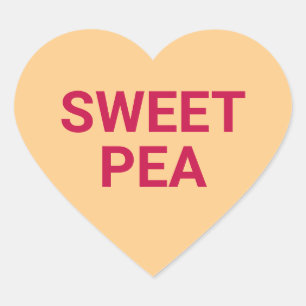 Sweet pea fun cute Valentine's Day conversation Heart Sticker
