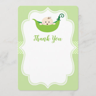 Sweet Pea Green Thank You Note Invitation