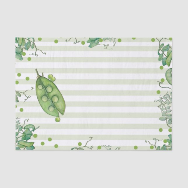 Sweet Pea Green Whimsical Polka Dot Baby Shower Tissue Paper (Front)