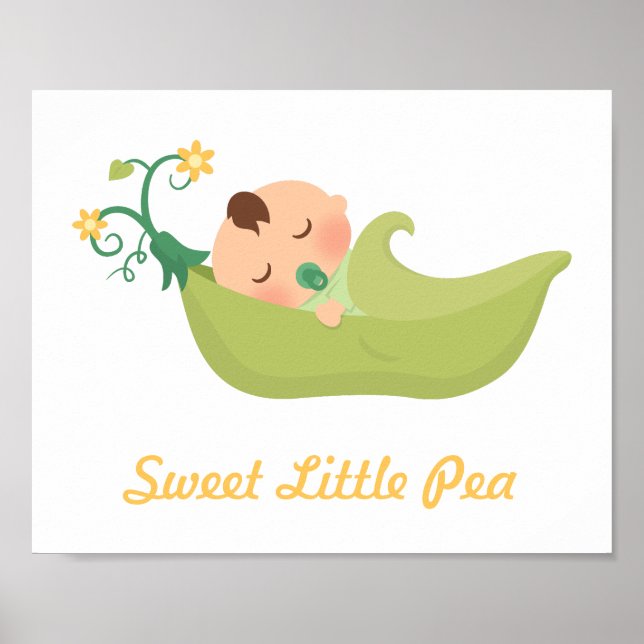 Sweet Pea in a Pod Baby Boy Nursery Room Decor (Front)