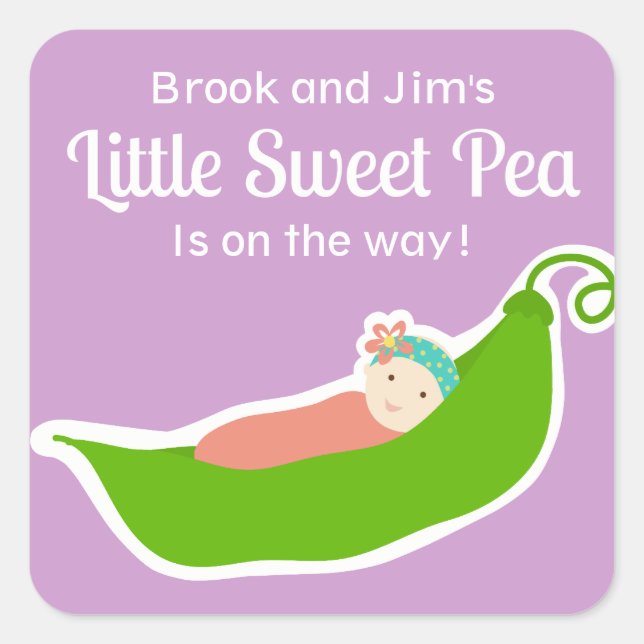 Sweet Pea in a Pod (Purple) Stickers (Front)