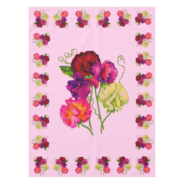sweet pea in purple and pink tablecloth (Front)
