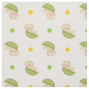Sweet pea in the pod baby girl & polka dots yellow fabric