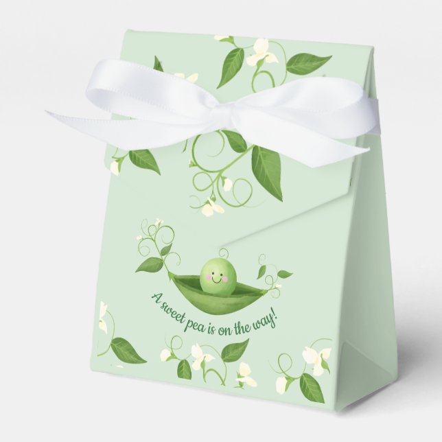 Sweet Pea is on the Way Baby Shower Favour Box (Front Side)