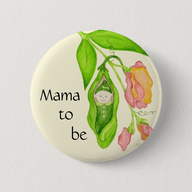Sweet Pea Mama to Be button (Front)