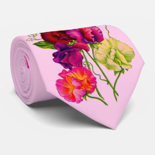 sweet pea print tie