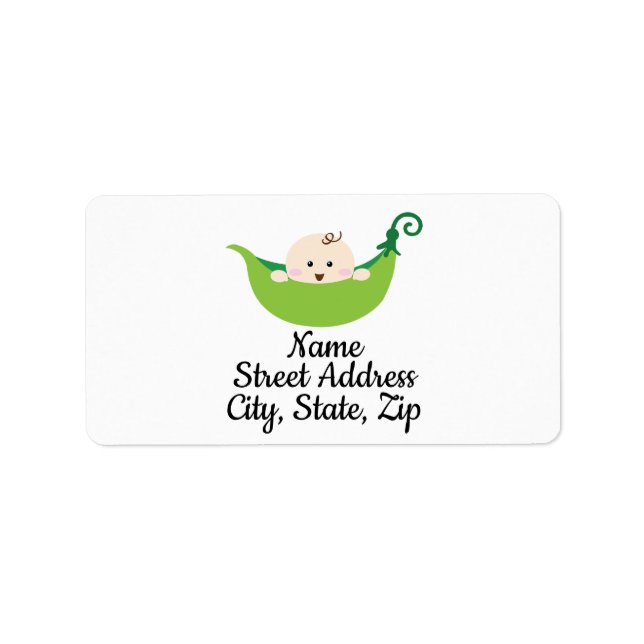 Sweet Pea Return address label for Baby Shower (Front)