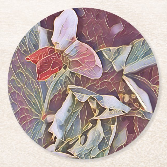 SWEET PEA    ROUND PAPER COASTER (Front)