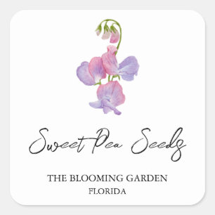 Sweet Pea Seeds label