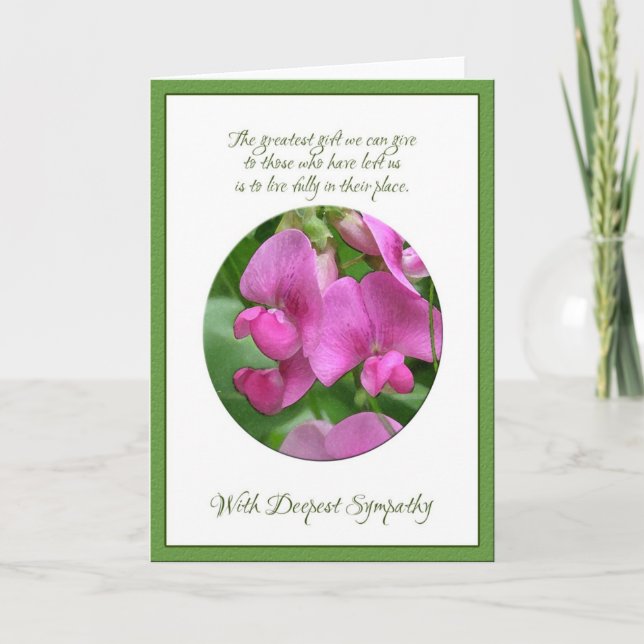 Sweet Pea Sympathy Card (Front)