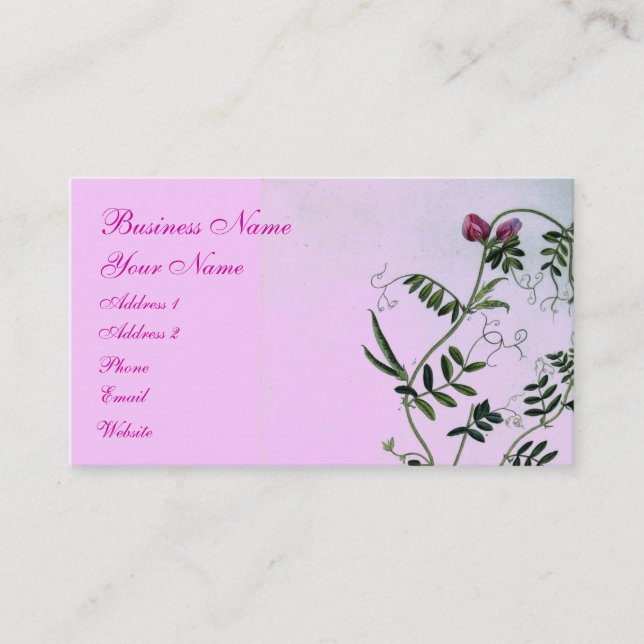 Sweet Pea Victorian Garden Business Card (Front)