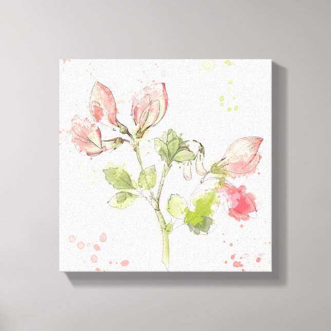 Sweet Pea watercolor Canvas Print (Front)