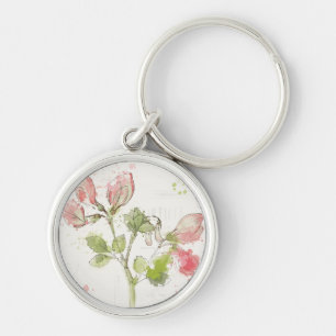 Sweet Pea watercolor Key Ring